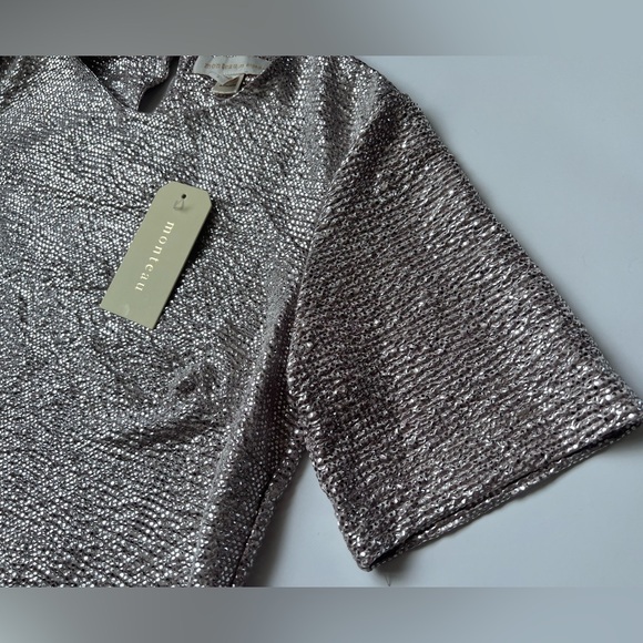 ✨NWT✨ Monteau Los Angeles Short Sleeve
Shirt Rose Gold Metallic Size S - Picture 10 of 11